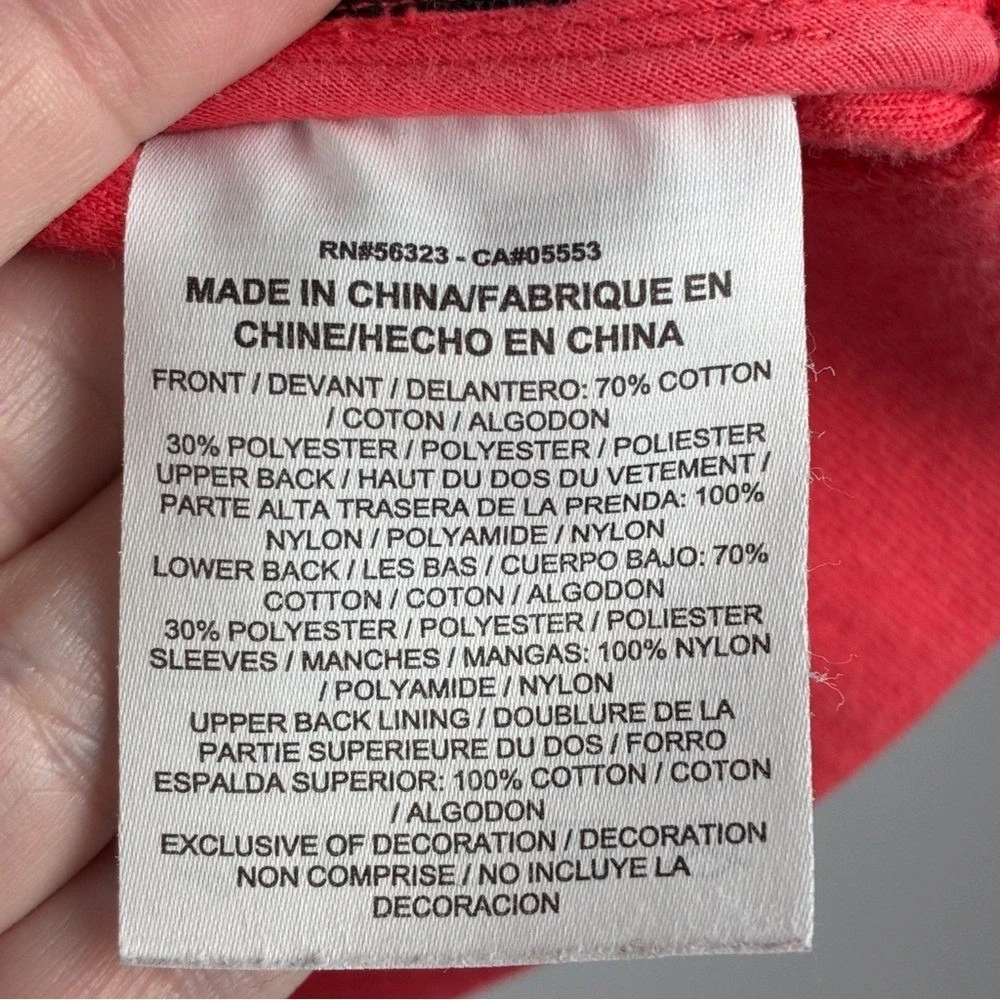 Nike Womens Sweatshirt L Cotton Coral Red Ribbed Sleeve Techwear Gorpcore